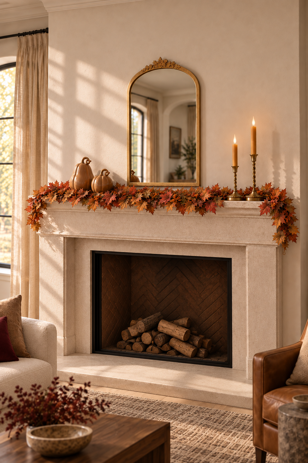 FREE DESIGN KIT: Simple Fall Mantel Decor