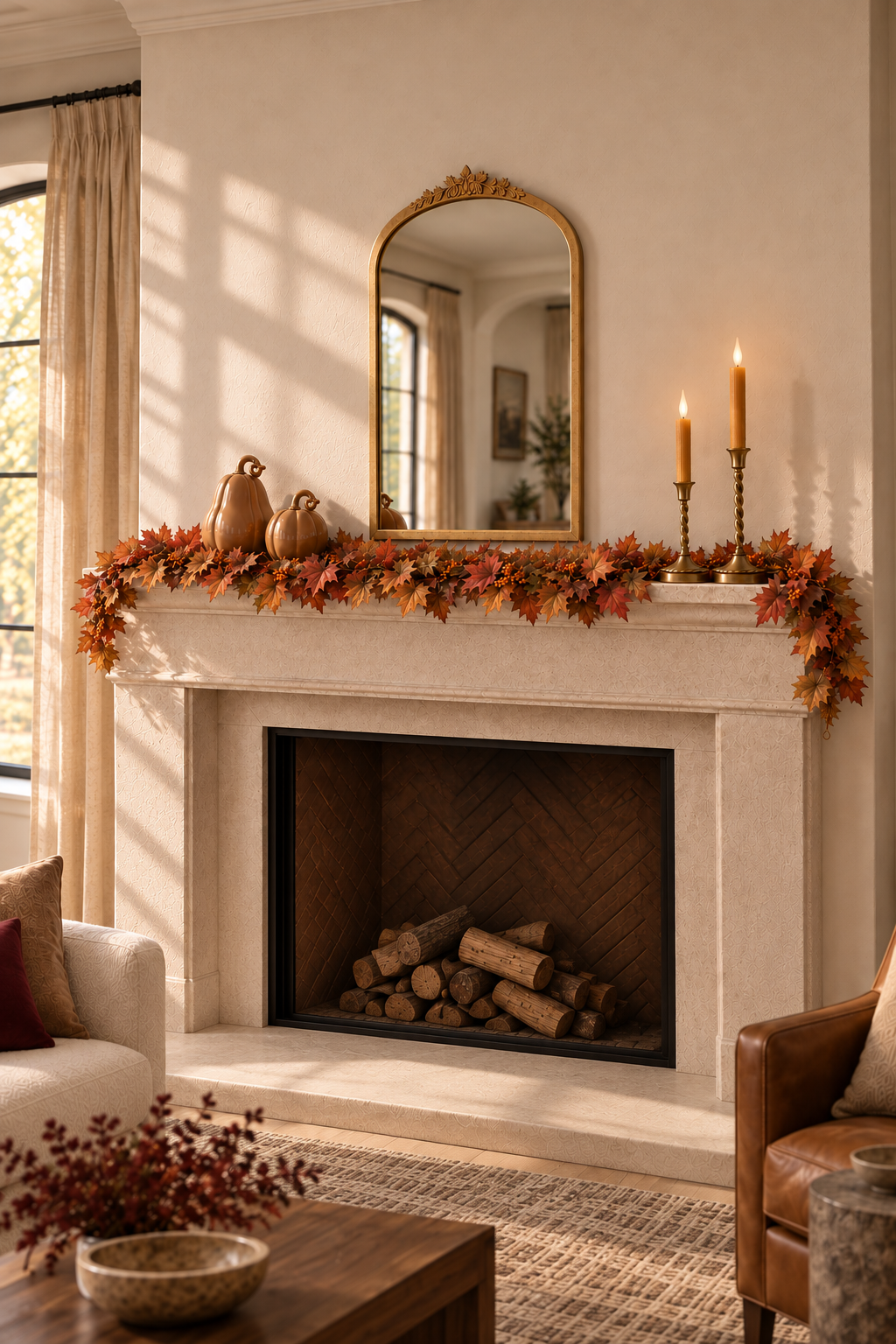 FREE DESIGN KIT: Simple Fall Mantel Decor
