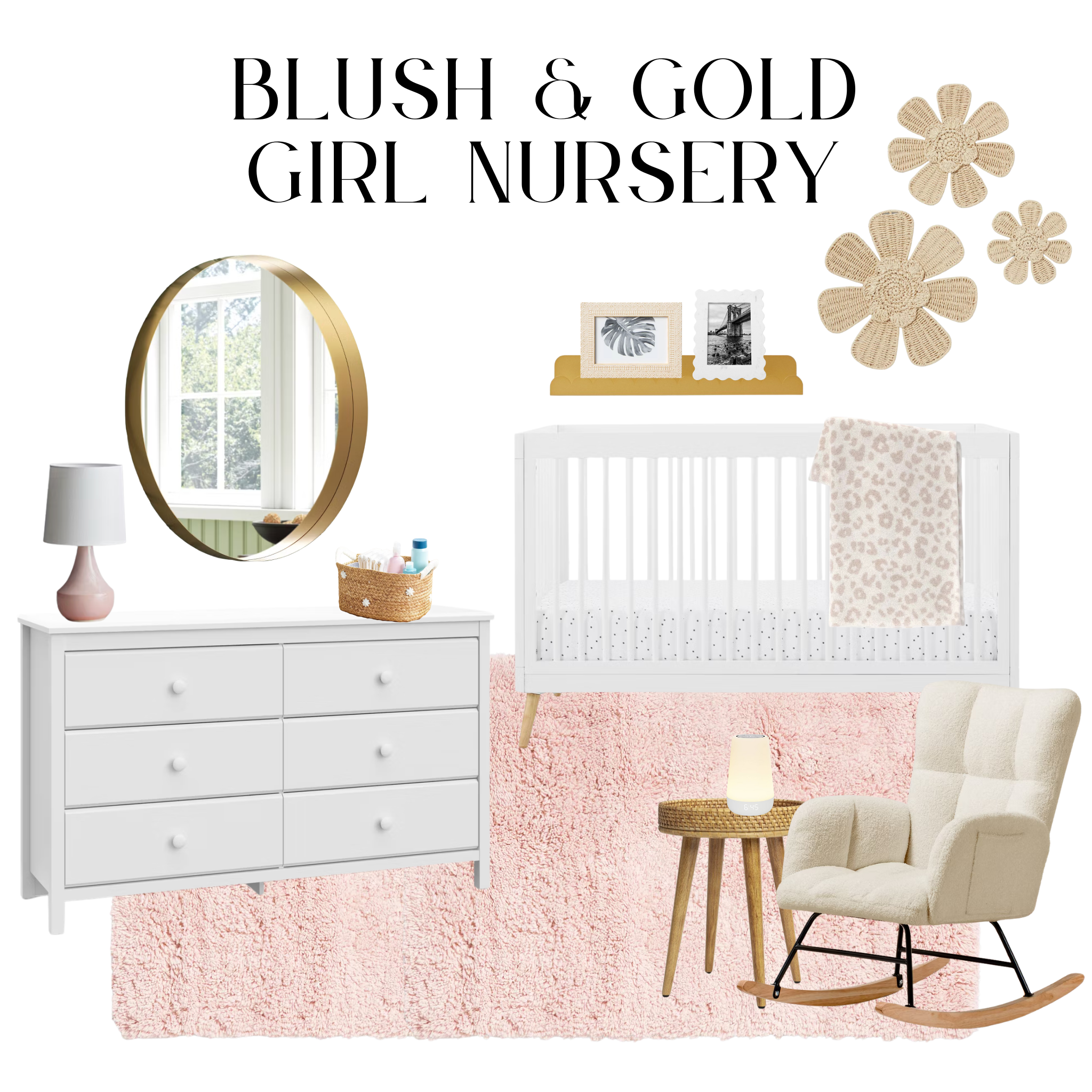 Blush and Gold Nursery Design Board