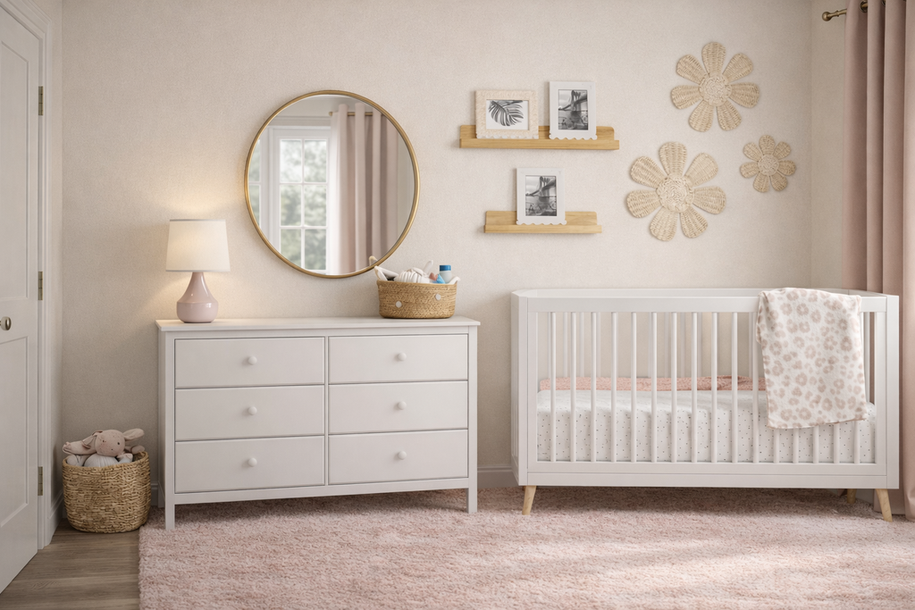 Blush and Gold Nursery Design Board