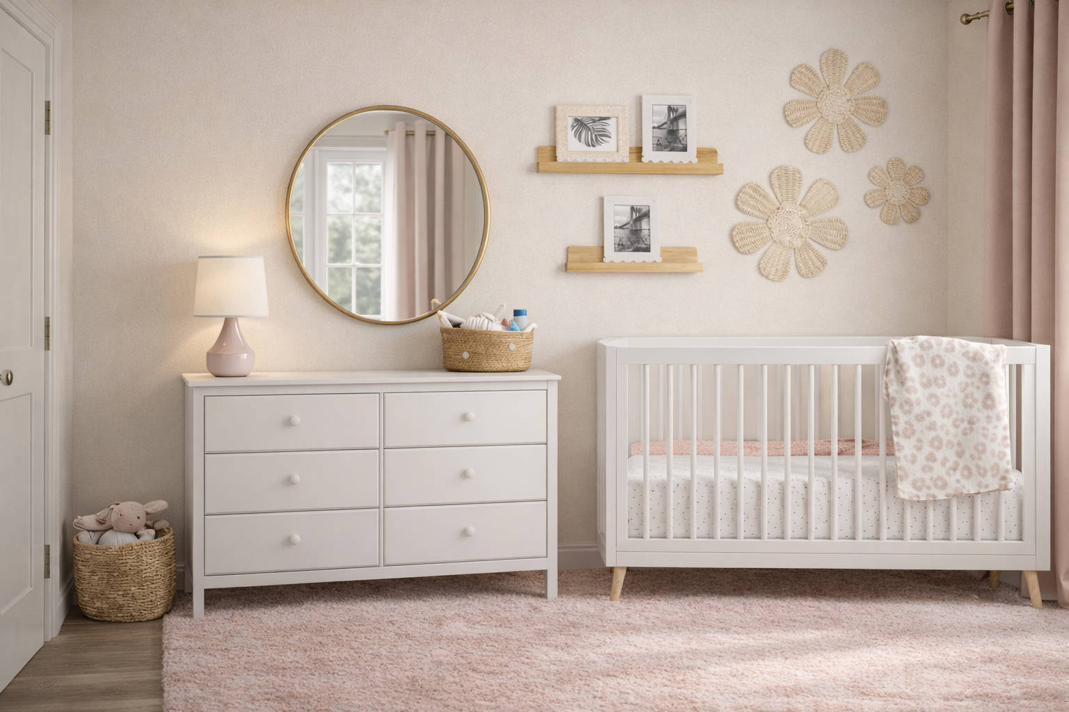 Blush and Gold Nursery Design Board