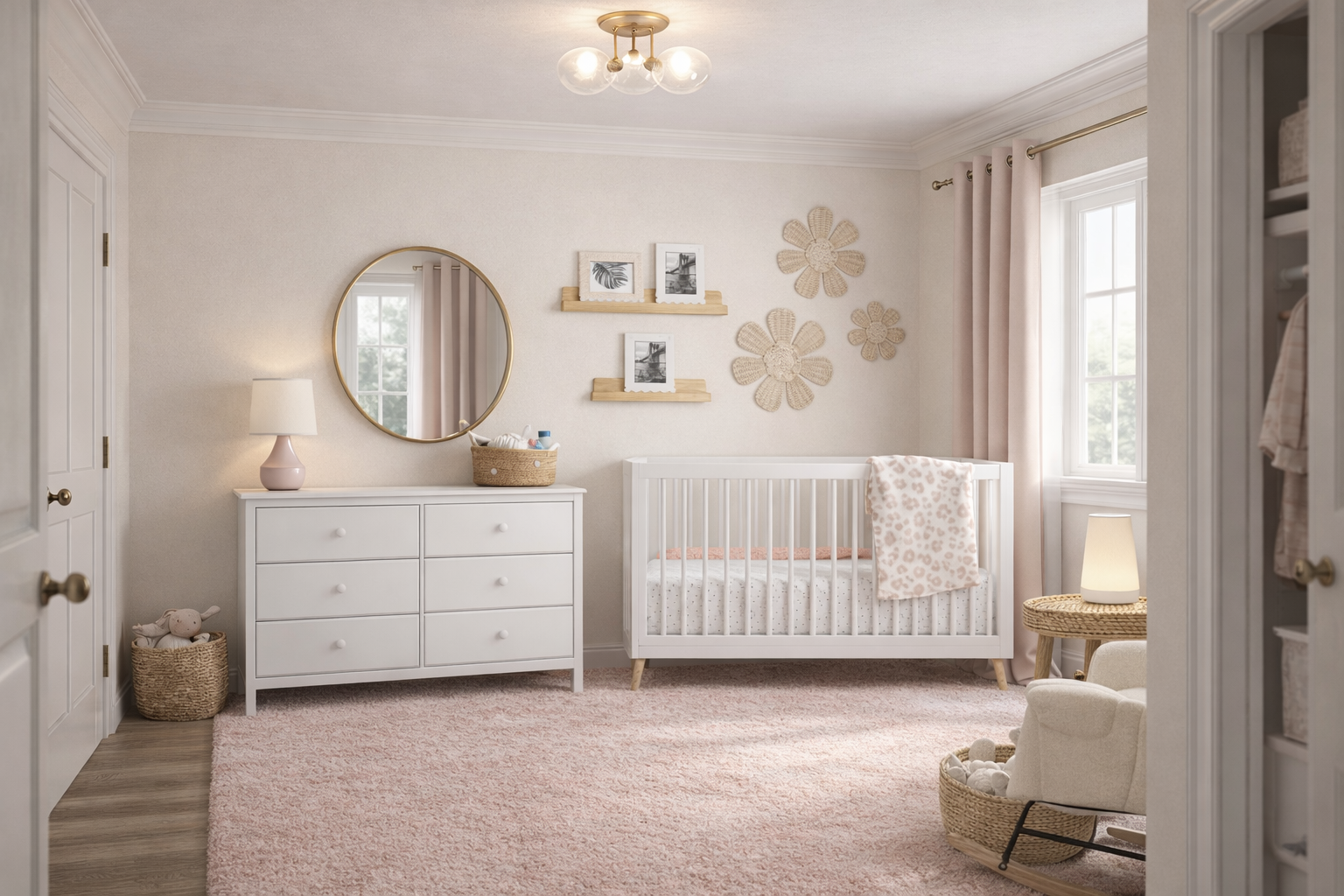Blush and Gold Nursery Design Board